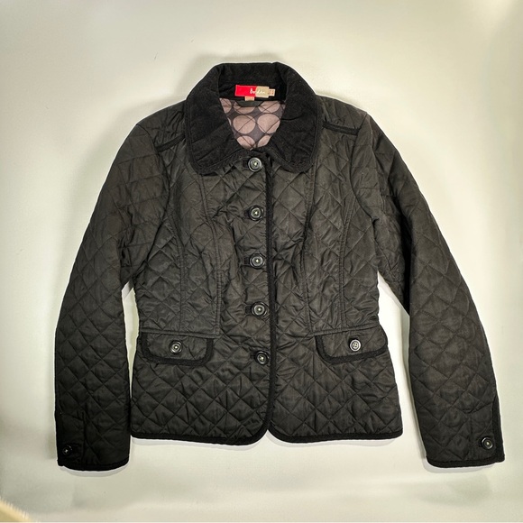 Boden Quilted Jacket Black Corduroy Collar Lightweight US 8 - Picture 2 of 10
